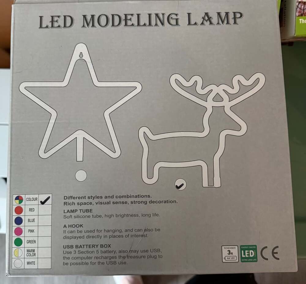 LED Modeling Lamp Reindeer Sign Box